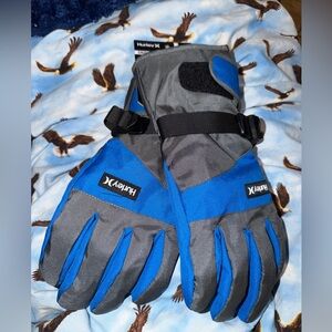 Hurley Dual-Tone Blue and Gray Gloves